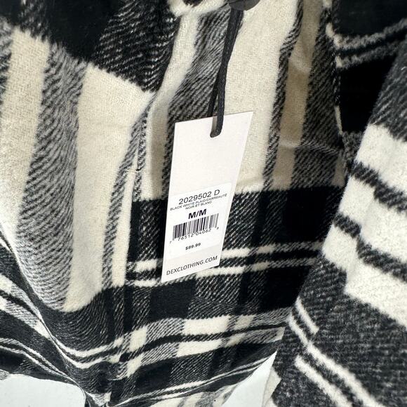 NEW Dex Clothing Black White Button Front Jacket Shacket Sz Medium - Picture 6 of 10
